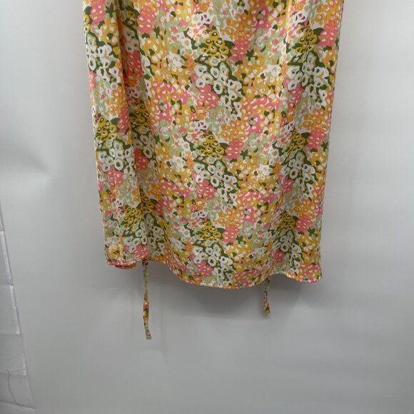 Croft & Barrow Womens Maxi Sundress Cap Ruffle Sleeve Yellow/Multi Size Large - Picture 3 of 9